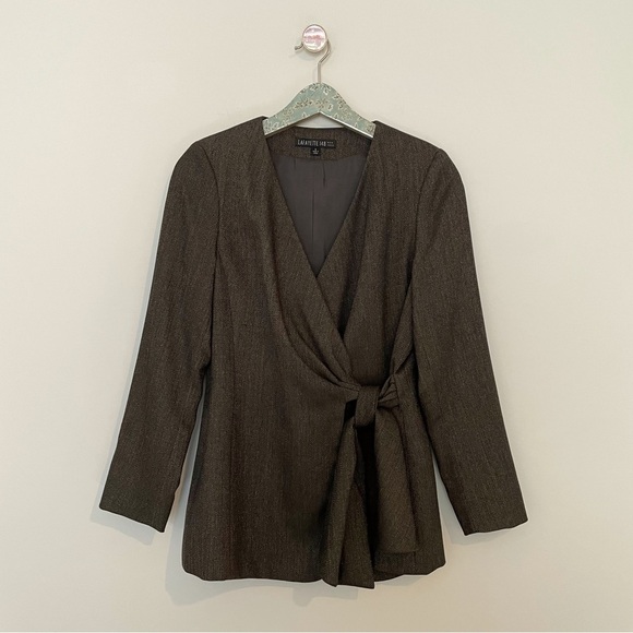 Lafayette 148 Tie Waist Olive Green Blazer - Picture 1 of 6